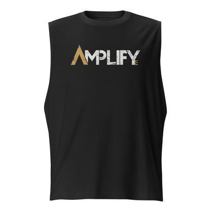 Sleeveless - Black - Amplify Fit Logo - Orange