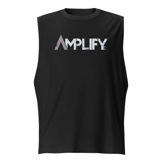 Sleeveless - Black - Amplify Fit Logo - Purple