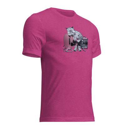 Tri-Blend Ultra Soft T-Shirt - Snow Leopard Pink Acoustic Guitar