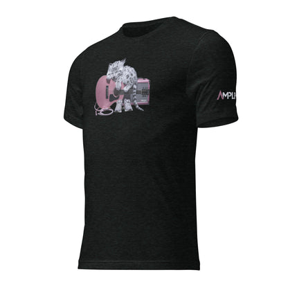 Tri-Blend Ultra Soft T-Shirt - Snow Leopard Pink Acoustic Guitar