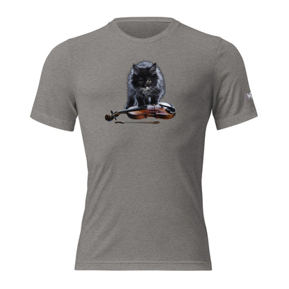 Tri-Blend Ultra Soft T-Shirt - Cat Violin Grey