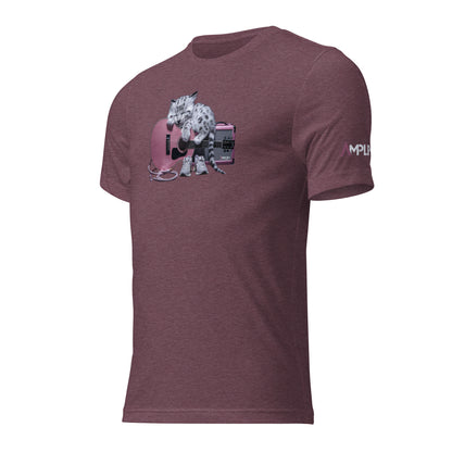 Tri-Blend Ultra Soft T-Shirt - Snow Leopard Pink Acoustic Guitar