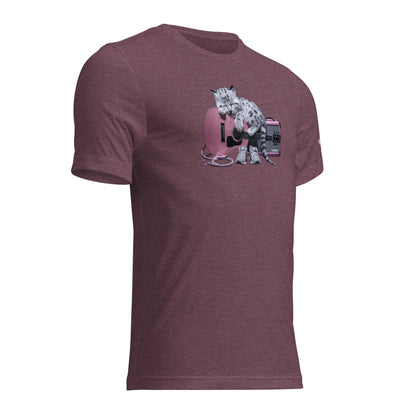 Tri-Blend Ultra Soft T-Shirt - Snow Leopard Pink Acoustic Guitar