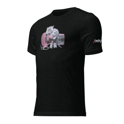 Tri-Blend Ultra Soft T-Shirt - Snow Leopard Pink Acoustic Guitar